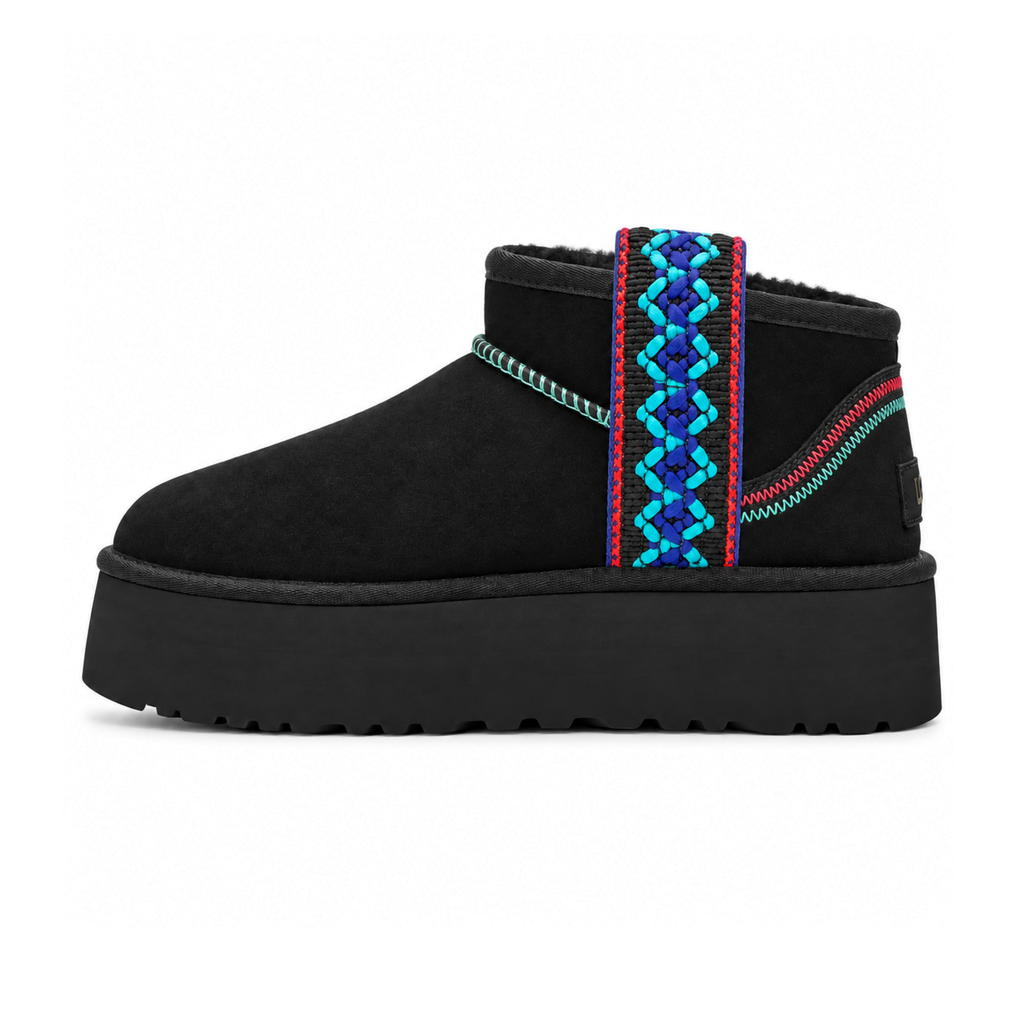 UGG Classic Ultra Mini Platform Braid (Black) - slika 1