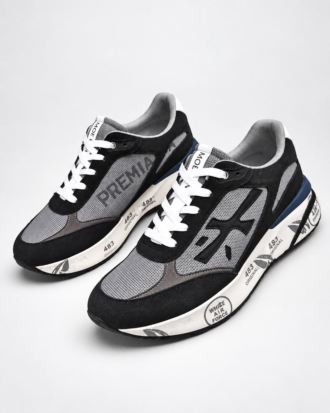 Premiata 483 Black Grey - par patika