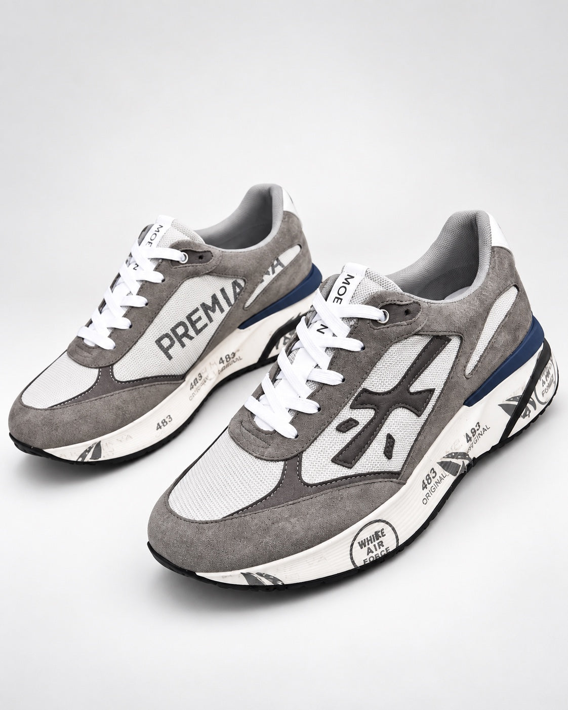Premiata 483 Light Grey White - par patika